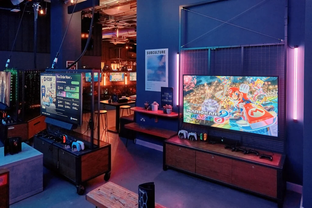 Nintendo Switch gaming booths ready for a family visit