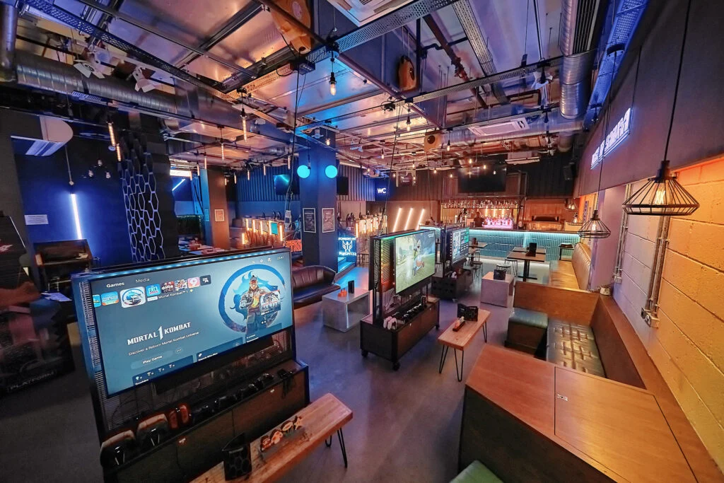 The Platform venue with gaming booths and bar